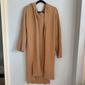 Women's Tan Hooded Cardigan